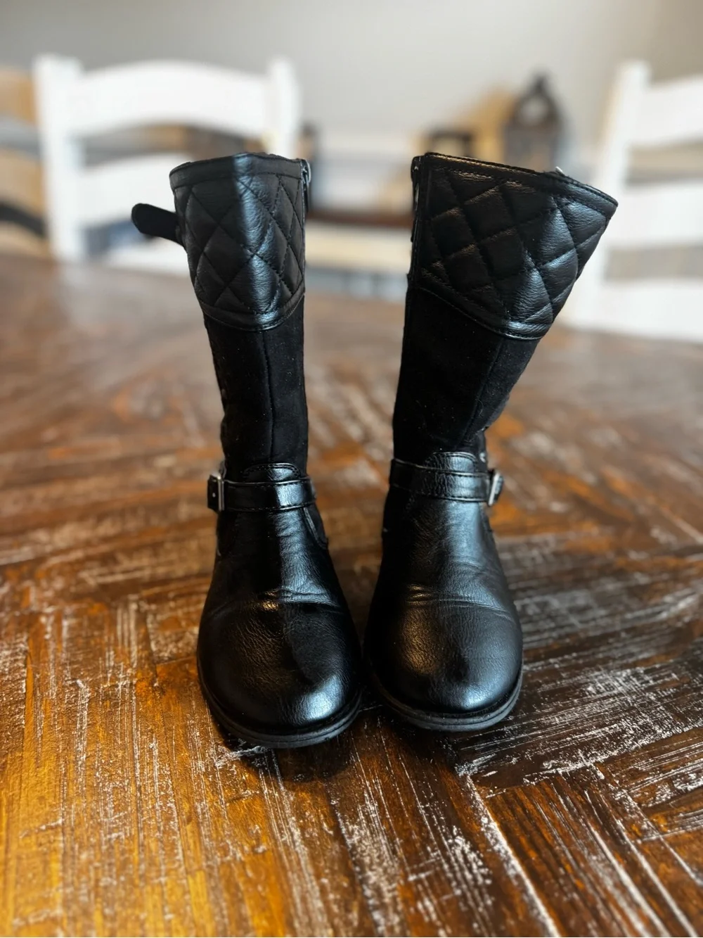 Girls' Black Moto Boots - Size 11